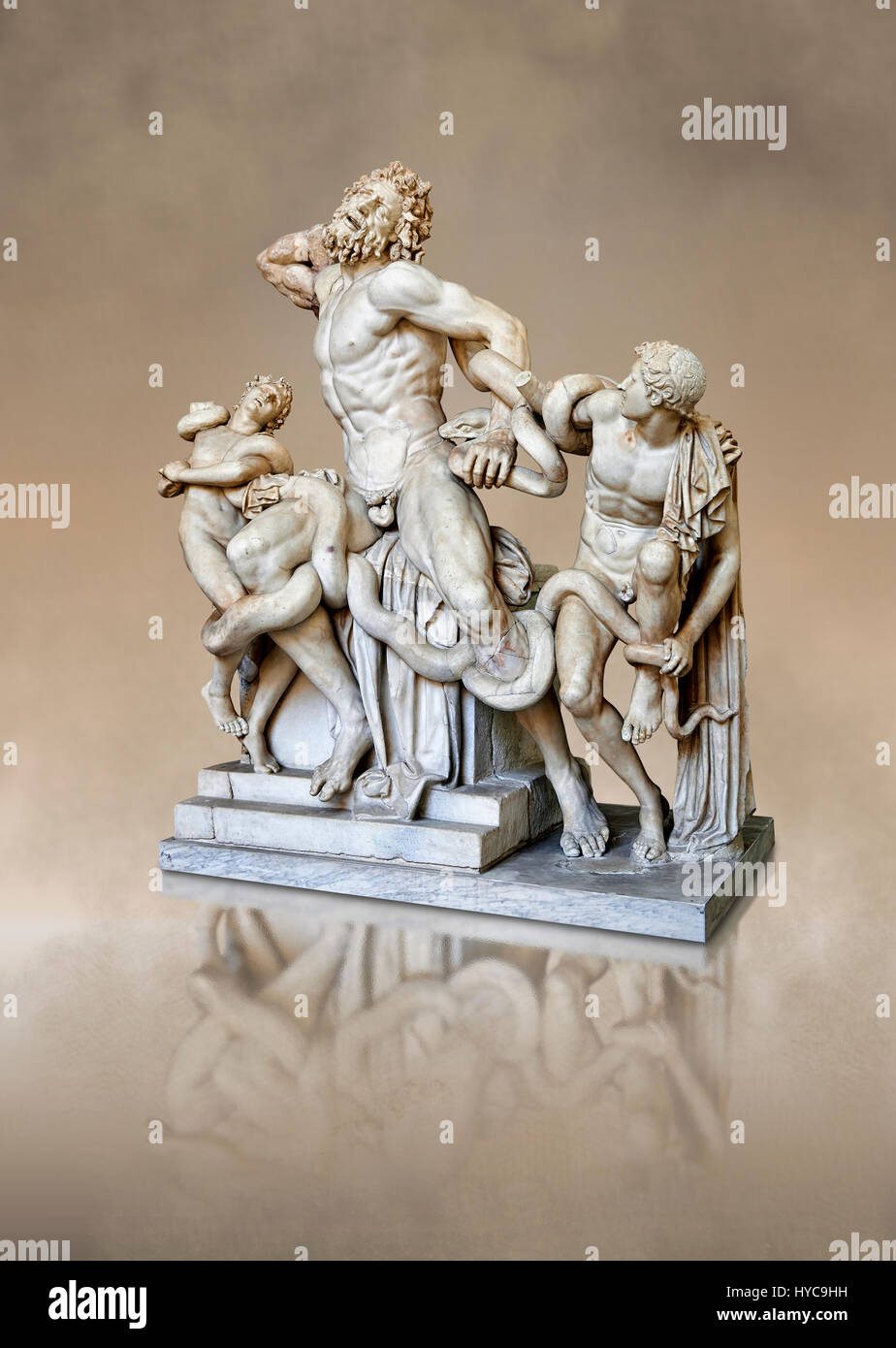 Groupe de statues identifié comme le Laocoon décrit par Pliny comme un chef-d'œuvre Musées du Vatican, Banque D'Images