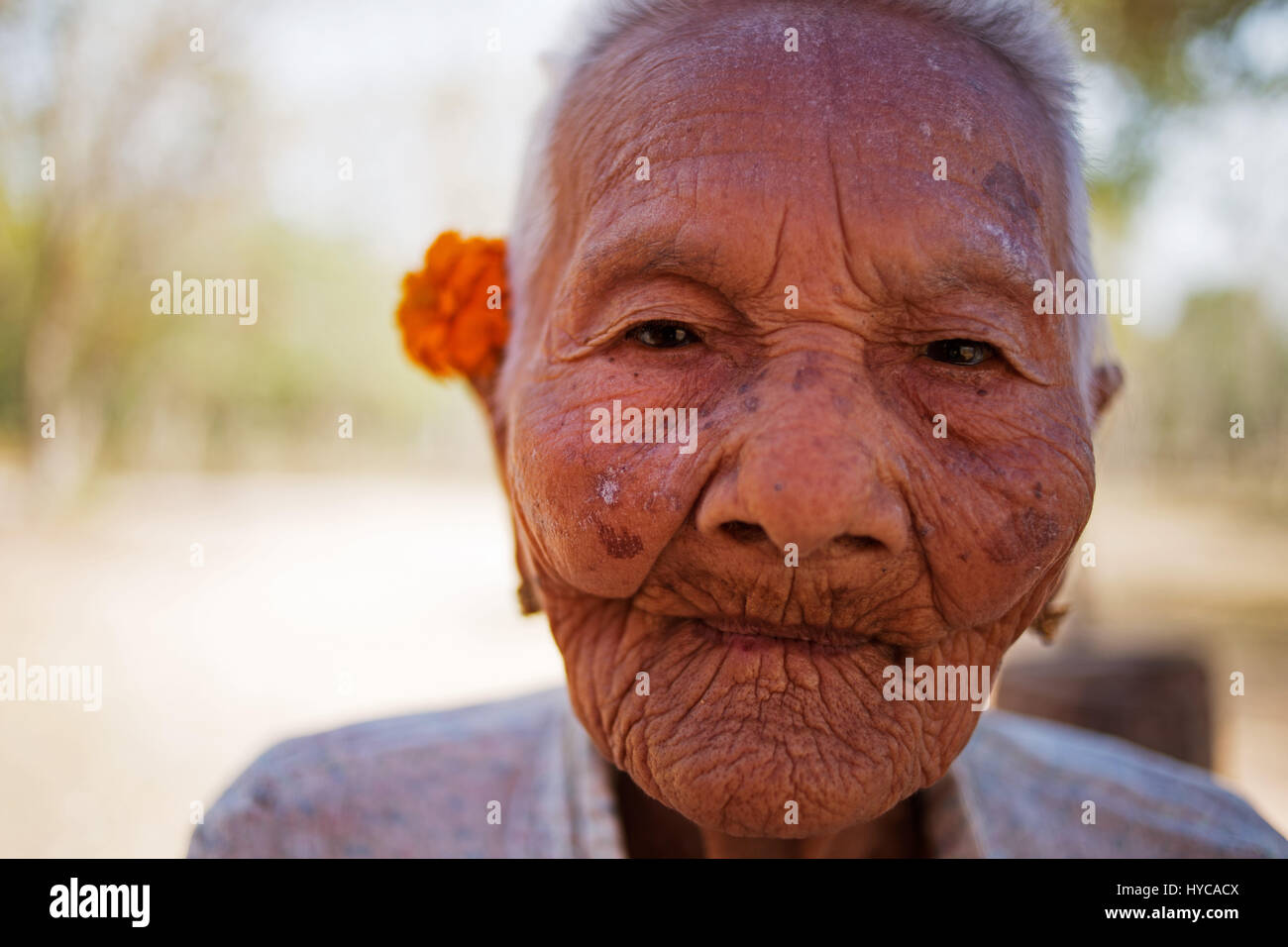 Portrait de vieille femme, Chiang Mai, Thaïlande Banque D'Images