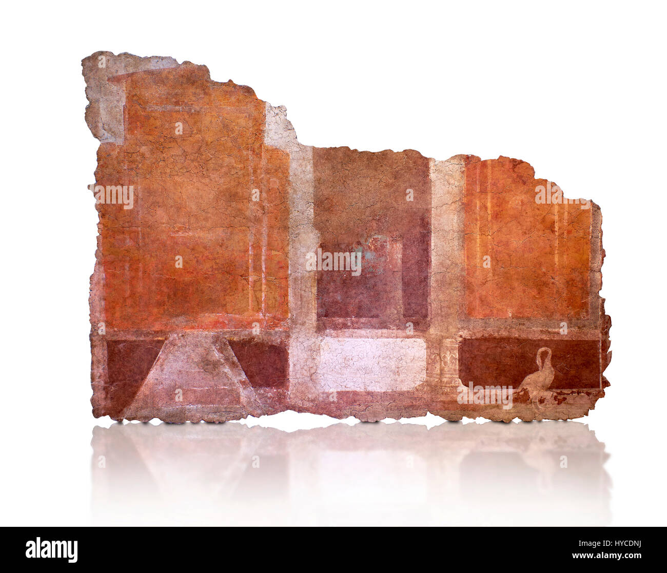 Fresque romaine des décorations murales de la salle E9, Rome. Museo Nazionale Romano, 130-140National AD( Musée romain), Rome, Italie. Sur un fond blanc. Banque D'Images