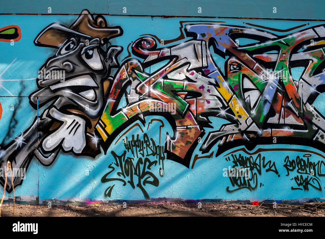 Métro de Copenhague sur graffiti danois bâtiment extension conseils site Banque D'Images