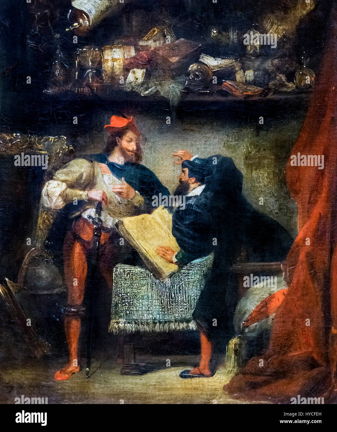 Faust et Méphistophélès par Eugène Delacroix, huile sur toile, c.1827-28 Banque D'Images