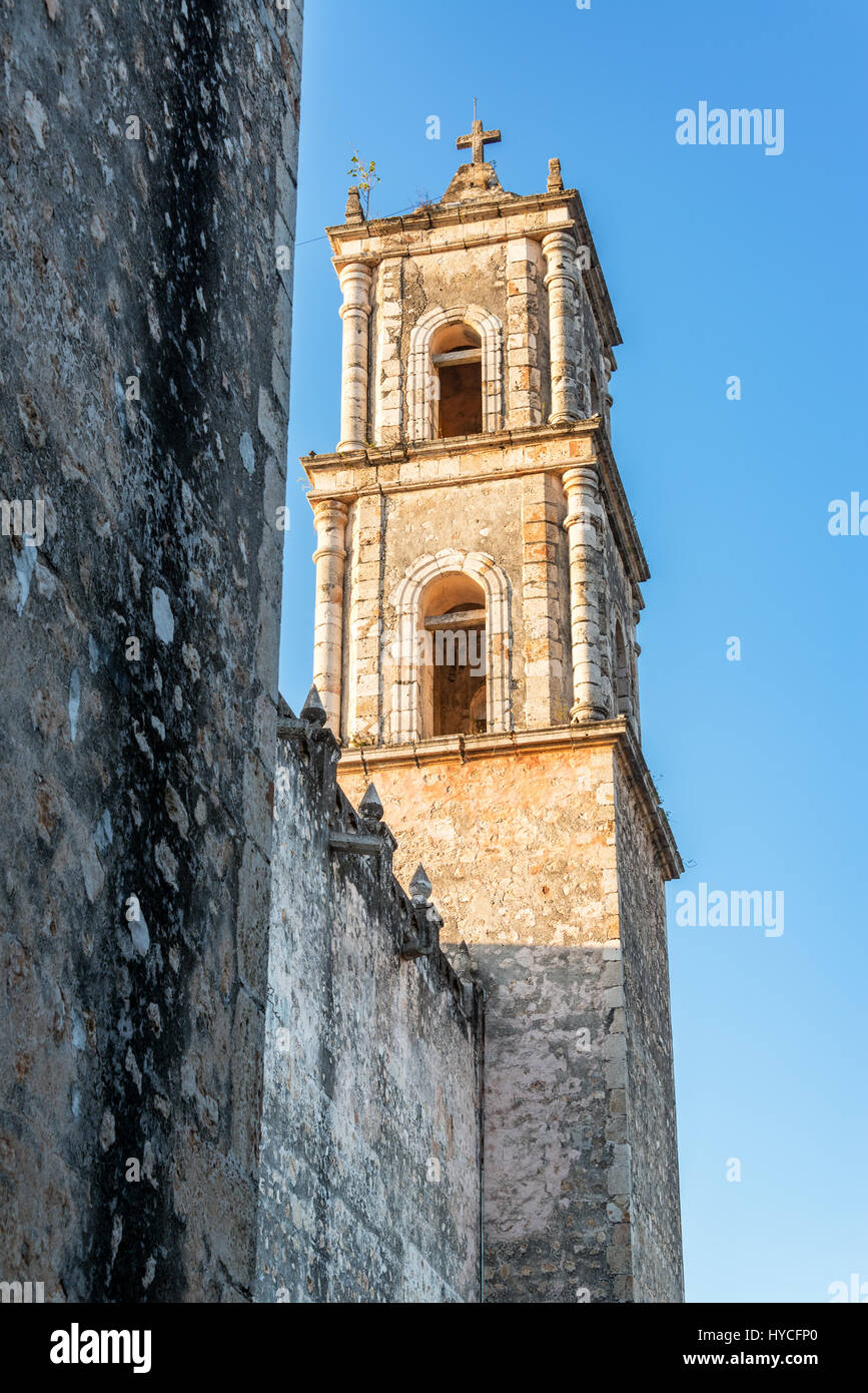 Tour de la cathédrale de San Gervasio à Valladolid, Mexique Banque D'Images