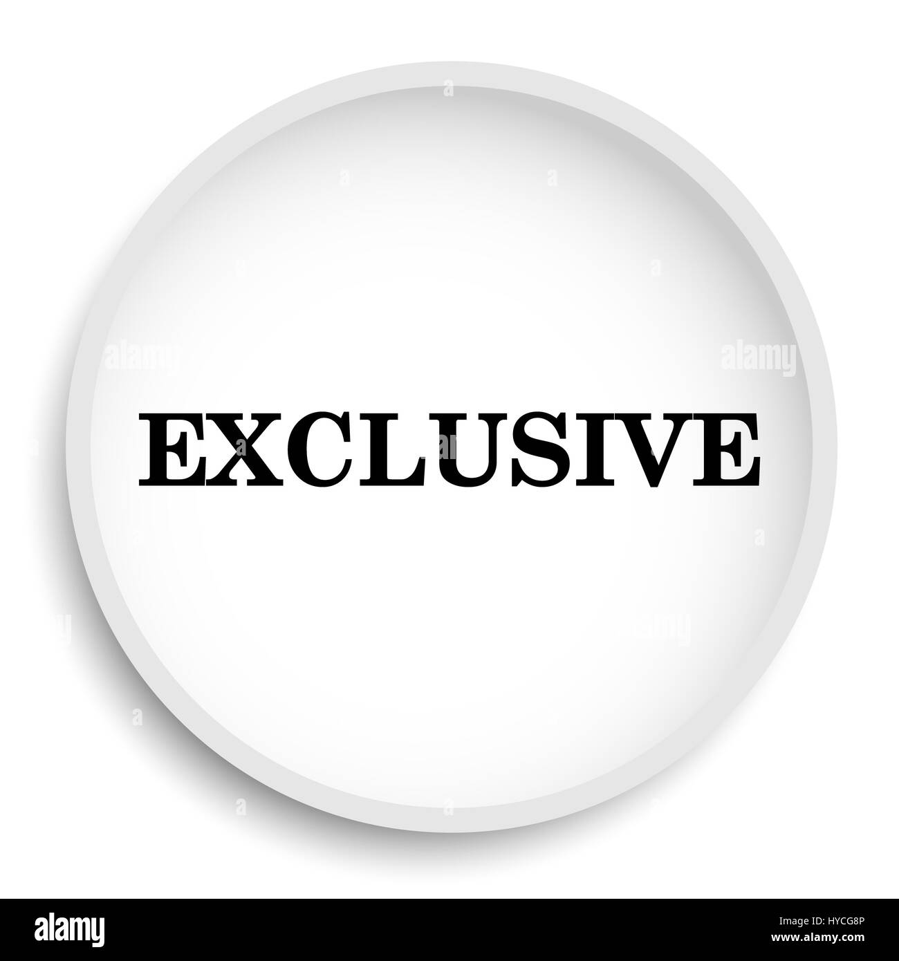 Icône exclusive. Bouton site web exclusif sur fond blanc. Banque D'Images