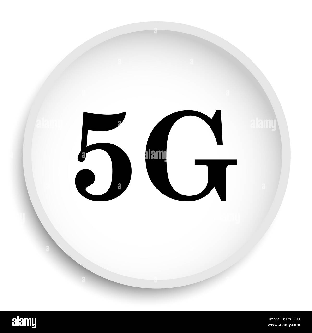 L'icône 5G. Site Internet 5G Bouton sur fond blanc. Banque D'Images