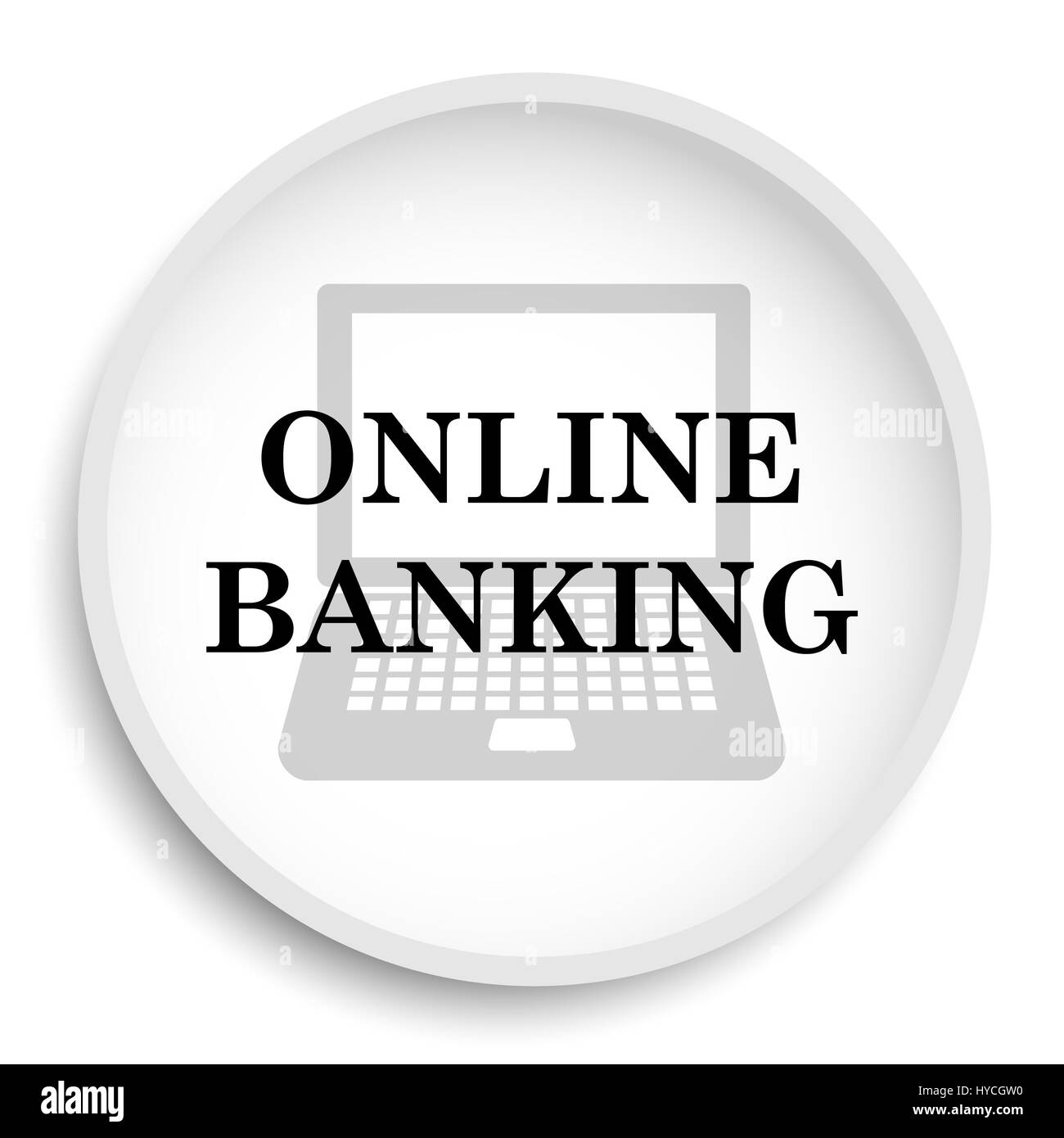 L'icône de banque en ligne. Site web des services bancaires en ligne sur fond blanc. Banque D'Images