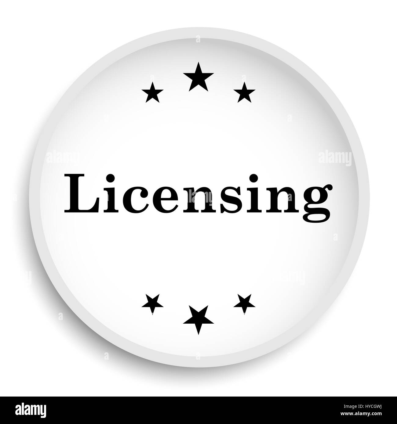 L'icône de licences. Site web de licences bouton sur fond blanc. Banque D'Images