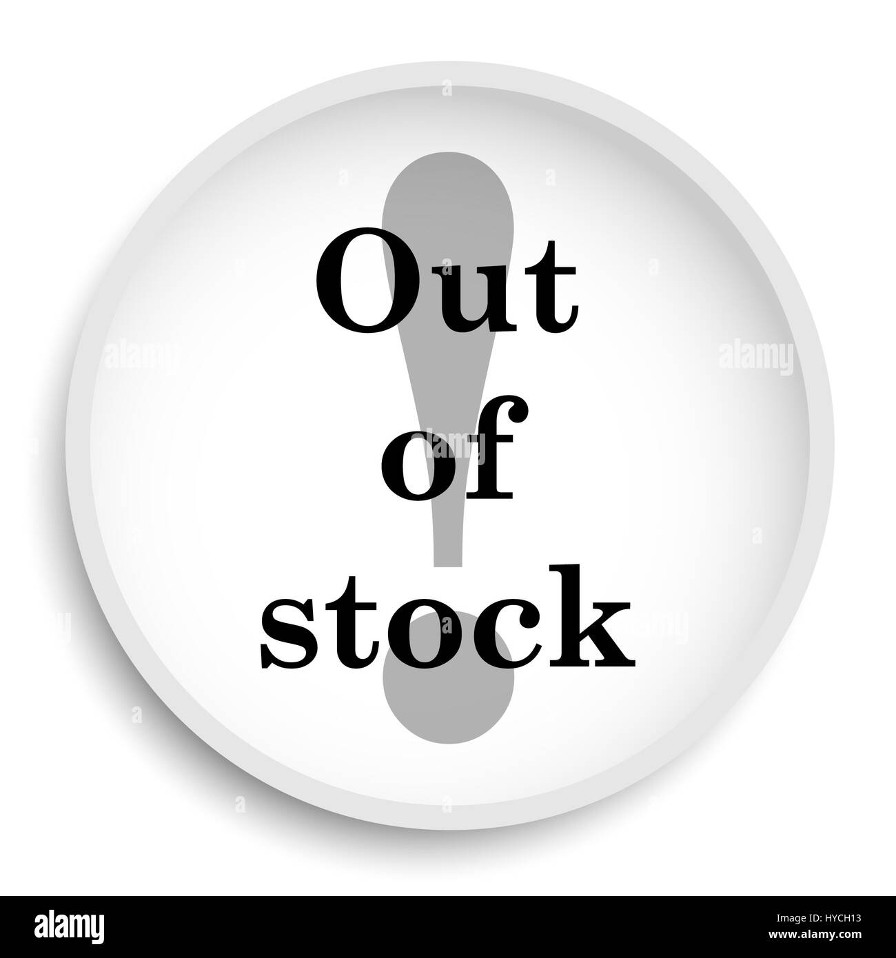 Rupture de stock icône. Rupture de stock bouton site sur fond blanc. Banque D'Images