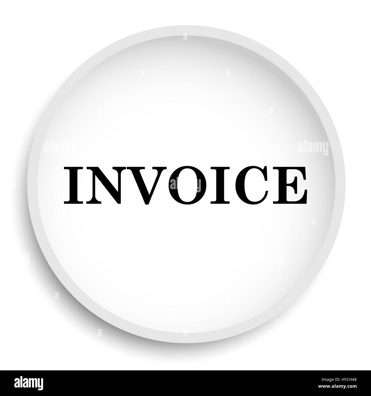 L'icône de la facture. Site web de facture bouton sur fond blanc. Banque D'Images