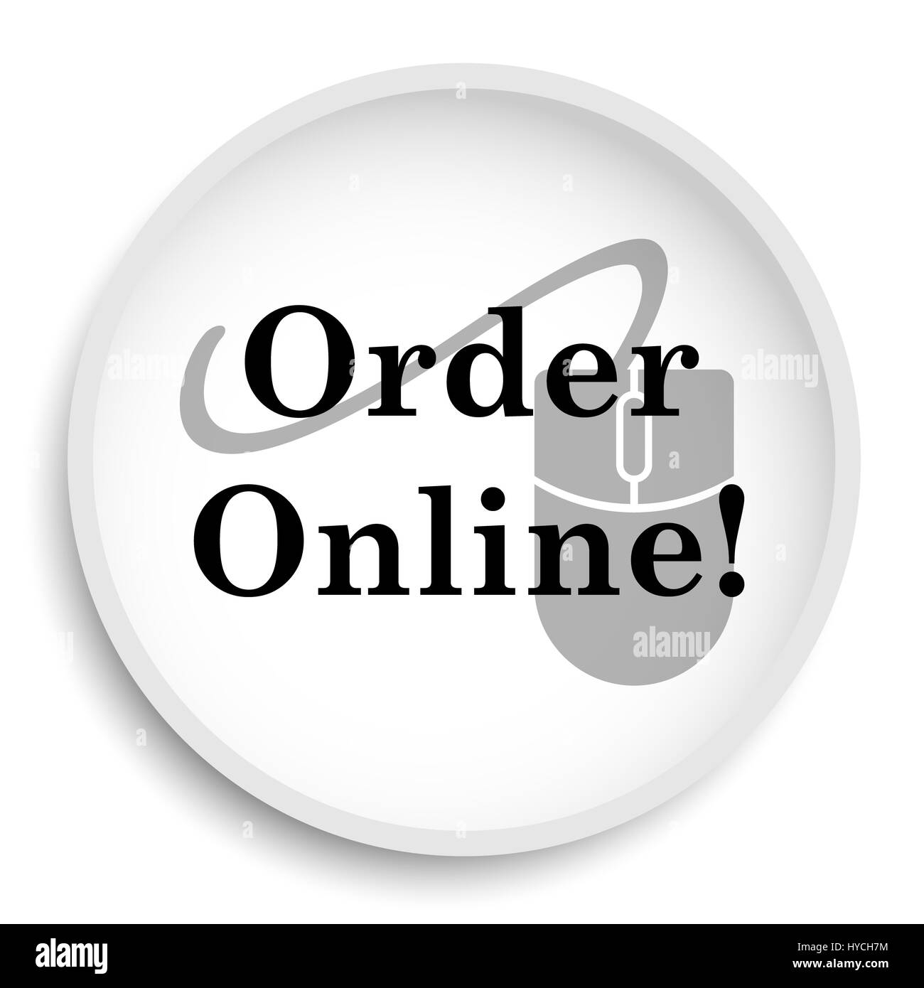 Commander en ligne icône. Site web en ligne de commande bouton sur fond blanc. Banque D'Images