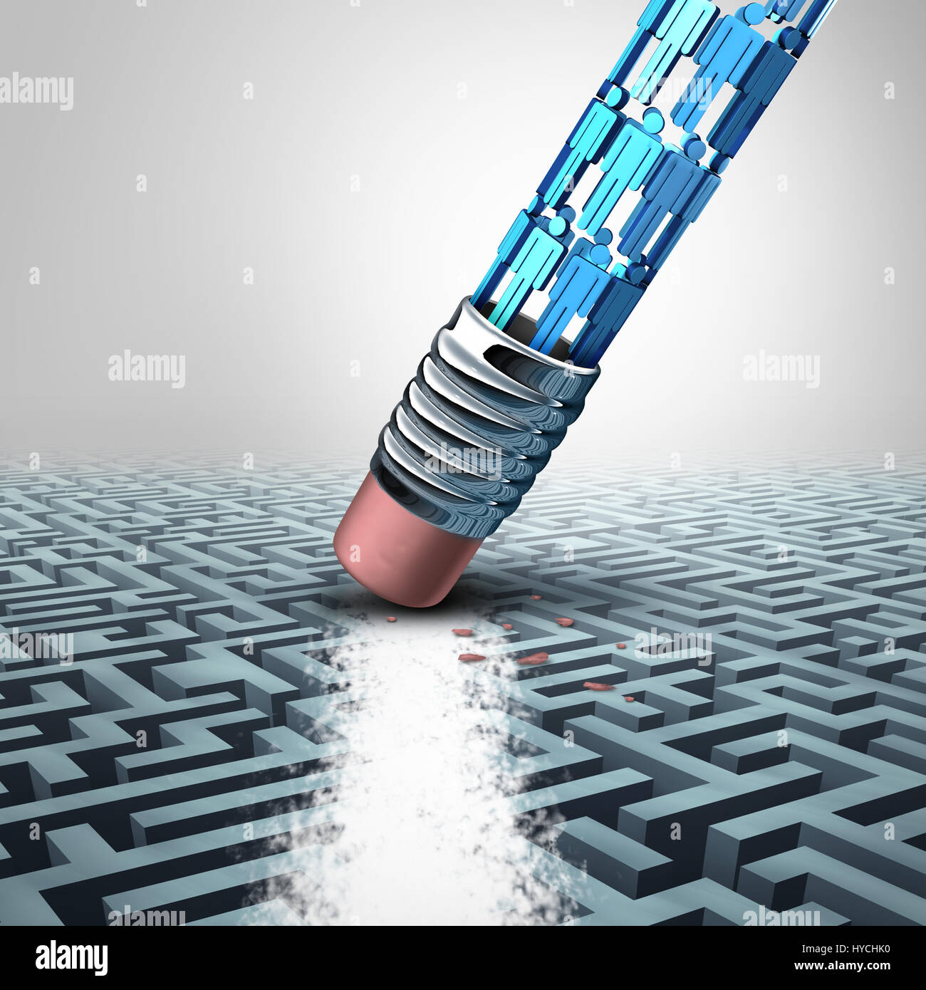 Solution d'affaires de l'équipe et résoudre les problèmes ensemble comme un groupe unifié travaillant avec une stratégie planifiée pour réussir en tant que personnes. Banque D'Images