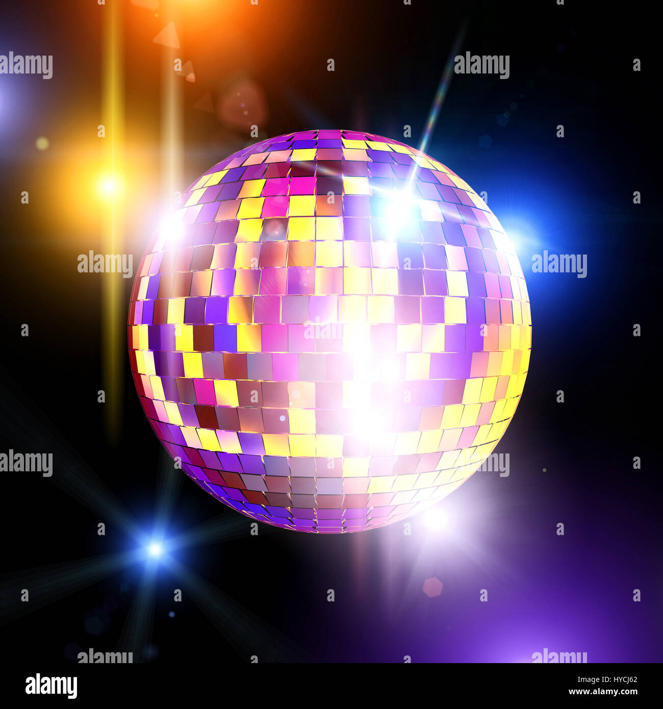 Boule disco lights et de l'image de rendu 3D Banque D'Images