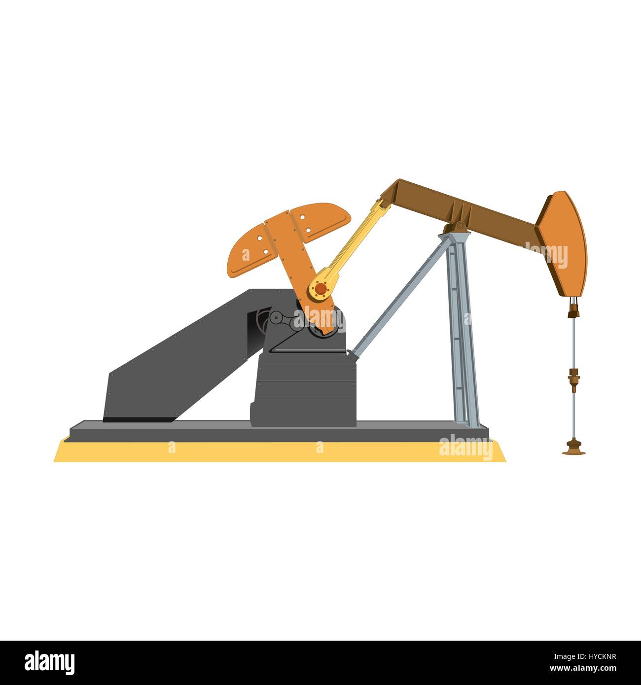 L'équipement industriel pour l'extraction de l'huile., pompe à huile, de l'isoler sur fond blanc. Vector illustration. Illustration de Vecteur