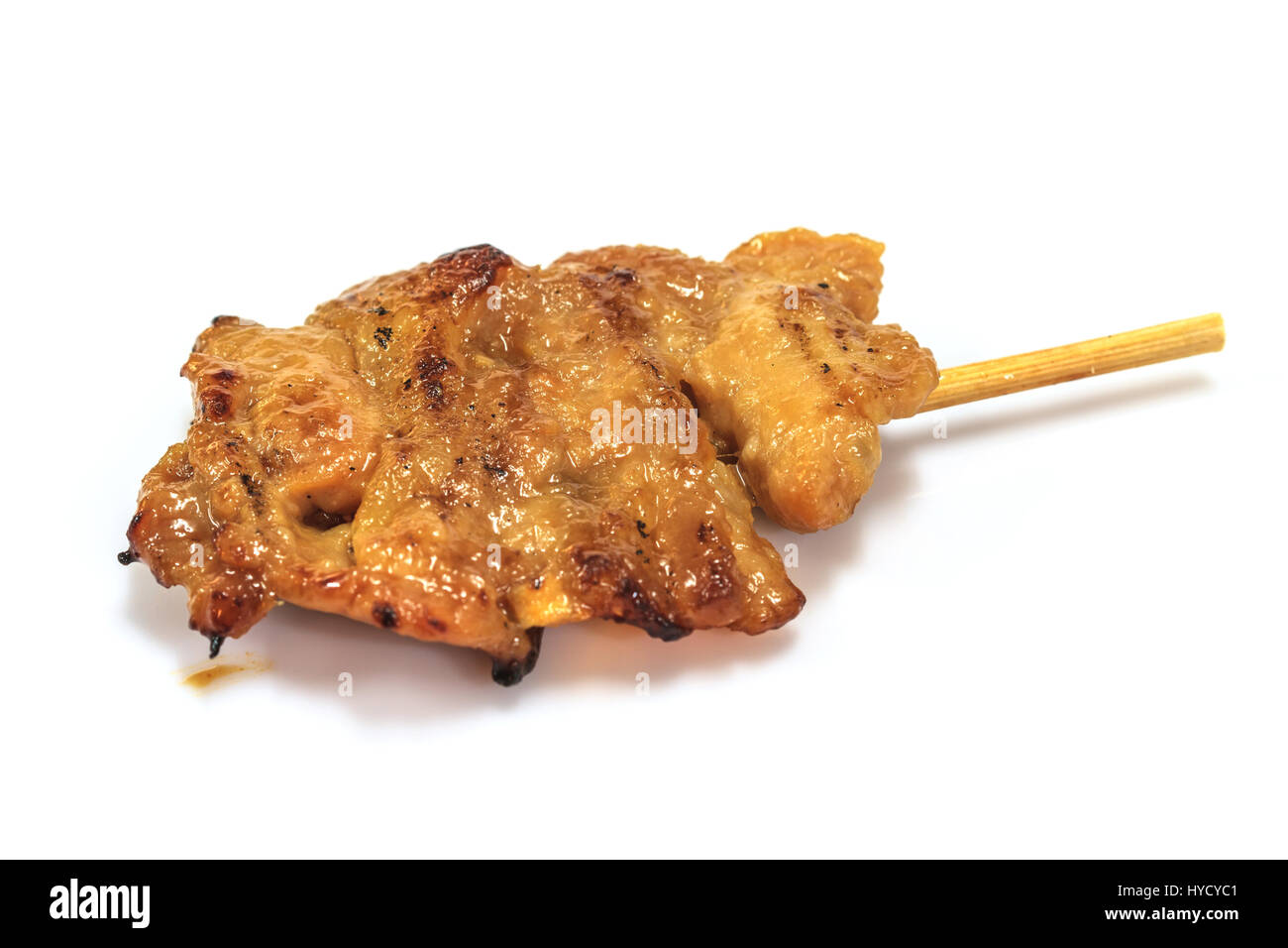 Le porc grillé, de style thaïlandais, le porc rôti sur fond blanc Banque D'Images