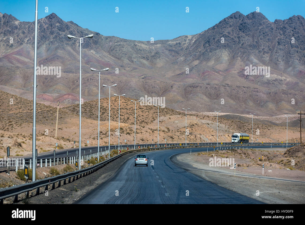 Sur la route dans la province d'Ispahan de l'Iran Banque D'Images