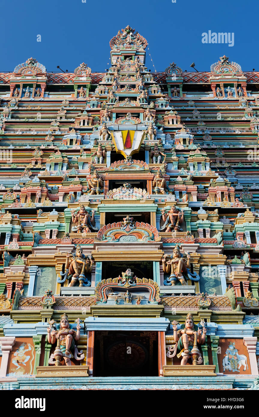 Srirangam Temple Hindou à Trichy. Est le célèbre temple Vaishnavite dédié à Sri Ranganathaswamy Tamil Nadu, Inde Banque D'Images