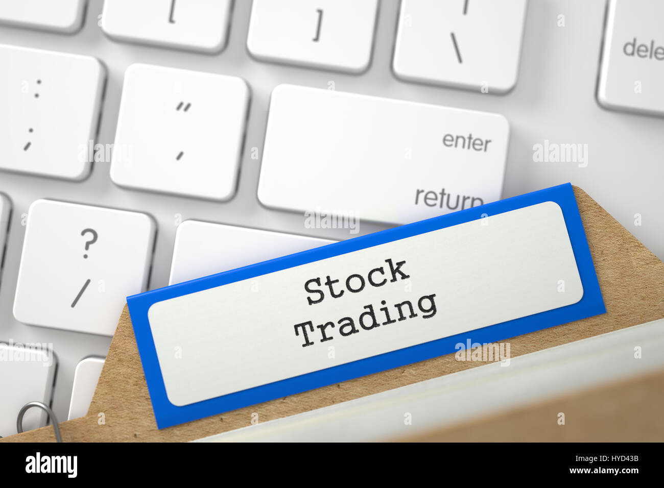 Carte fichier avec Stock Trading. 3D. Banque D'Images