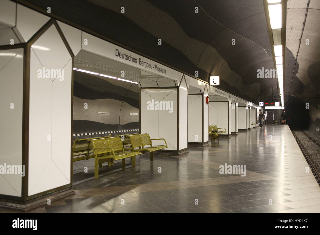 DEU, l'Allemagne, la région de la Ruhr, Bochum, station de métro Deutsches Stiftung Bergbaumuseum, Musée allemand de la mine. Banque D'Images