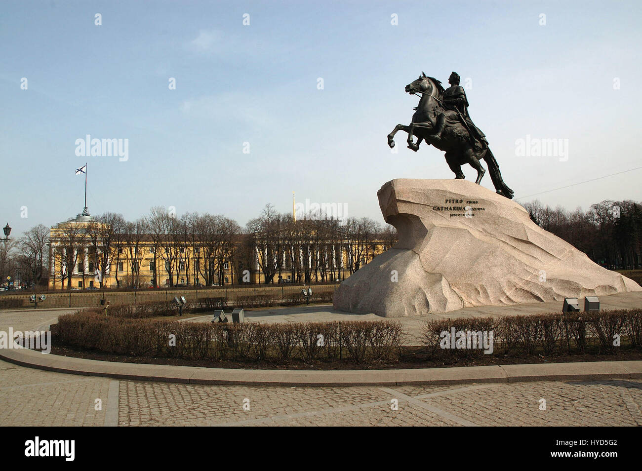 Pierre la Grande statue - l'Horseman de bronze est une statue équestre de Pierre le Grand sur la place du Sénat, Sankt-Peterburg, Russie Banque D'Images