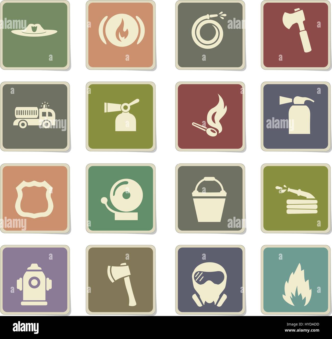 Fire Brigade vector icons pour la conception d'interface utilisateur Illustration de Vecteur