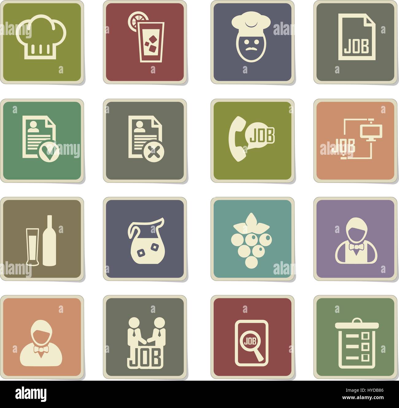 Vecteur de recherche d'emploi des icônes pour la conception d'interface utilisateur Illustration de Vecteur