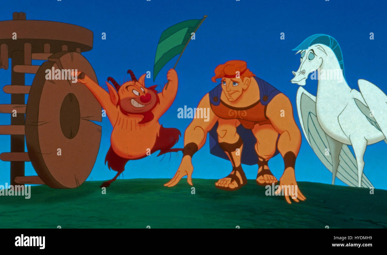 Hercules, USA 1997, Regie : Ron Clements, John Musker, Szenenfoto mit Philoctète, Hercules und Pegasus Banque D'Images