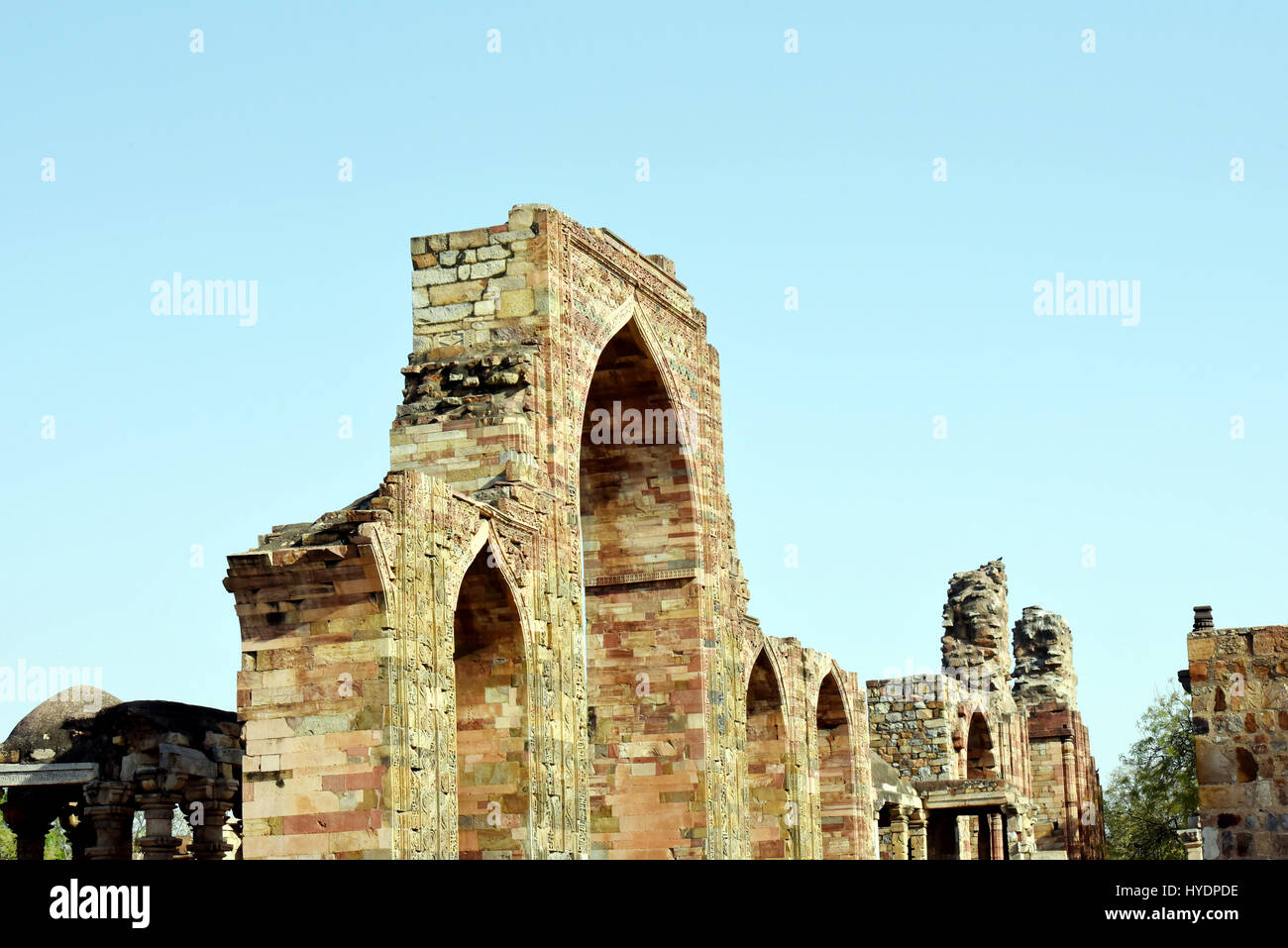 Ruines à la complexe qutb, New delhi Banque D'Images