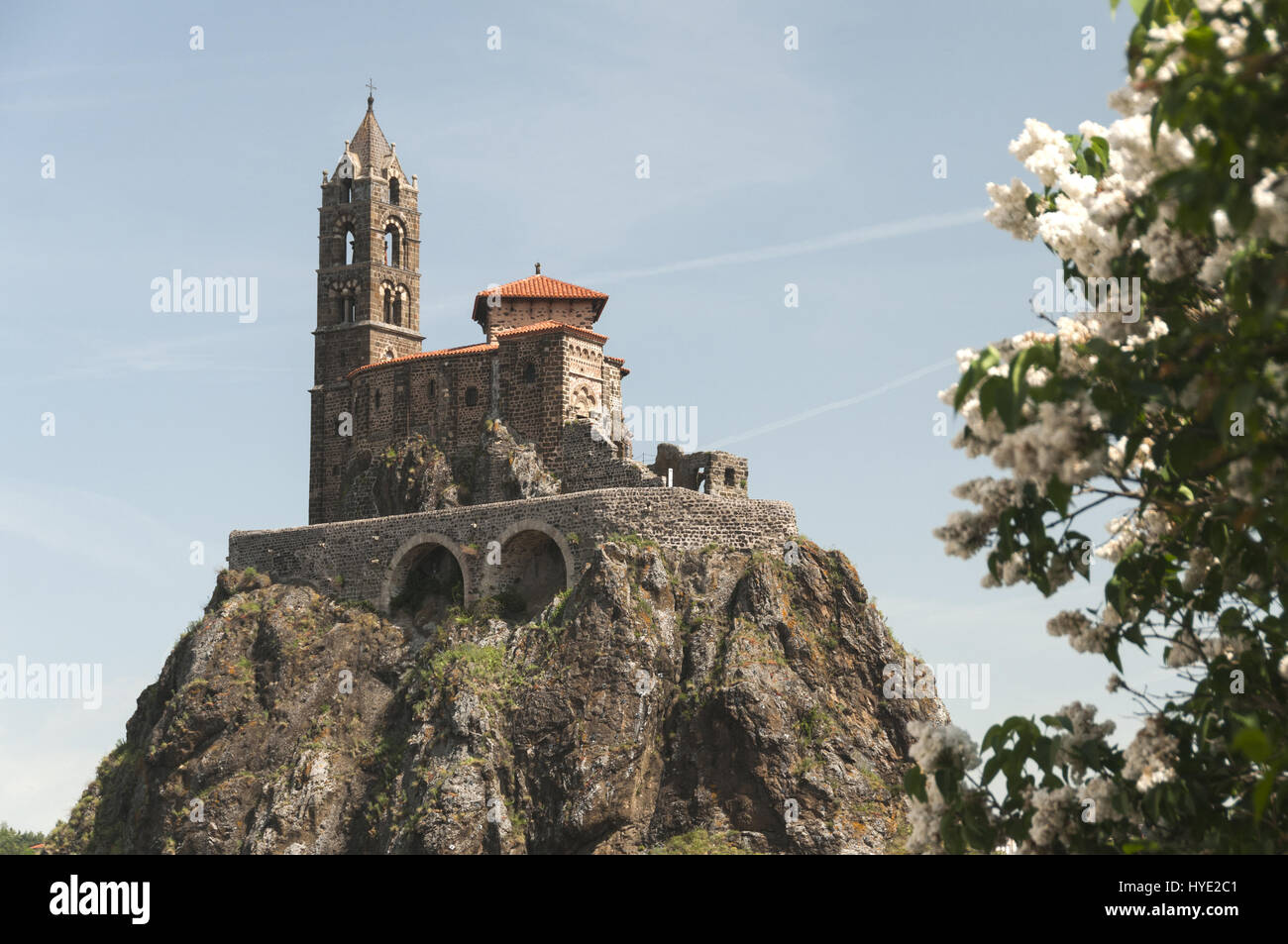 France, Le Puy en Velay, à la base de la chapelle Saint Michel d'Aiguilhe Banque D'Images