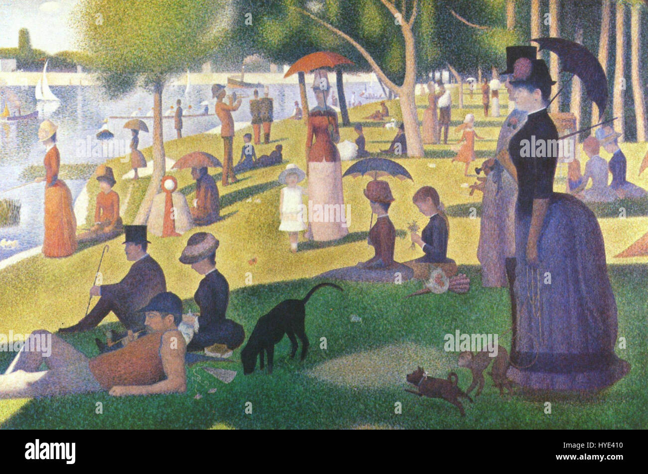 '031' de Georges Seurat est une étude dans la technique signature de Seurat du pointillisme, mettant en évidence une série de petits points distincts de couleur pour former une image. L'accent mis par Seurat sur la théorie des couleurs et les effets de lumière est au cœur de ce travail, illustrant sa maîtrise de la méthode. Banque D'Images