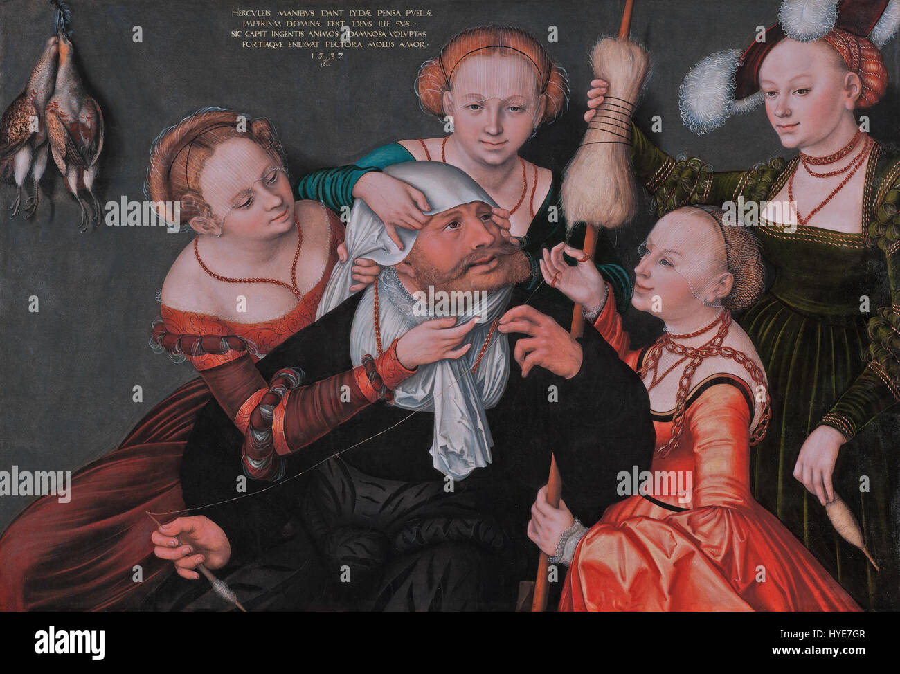 Herkules avec Omphale, par Lukas Cranach le Vieux Banque D'Images