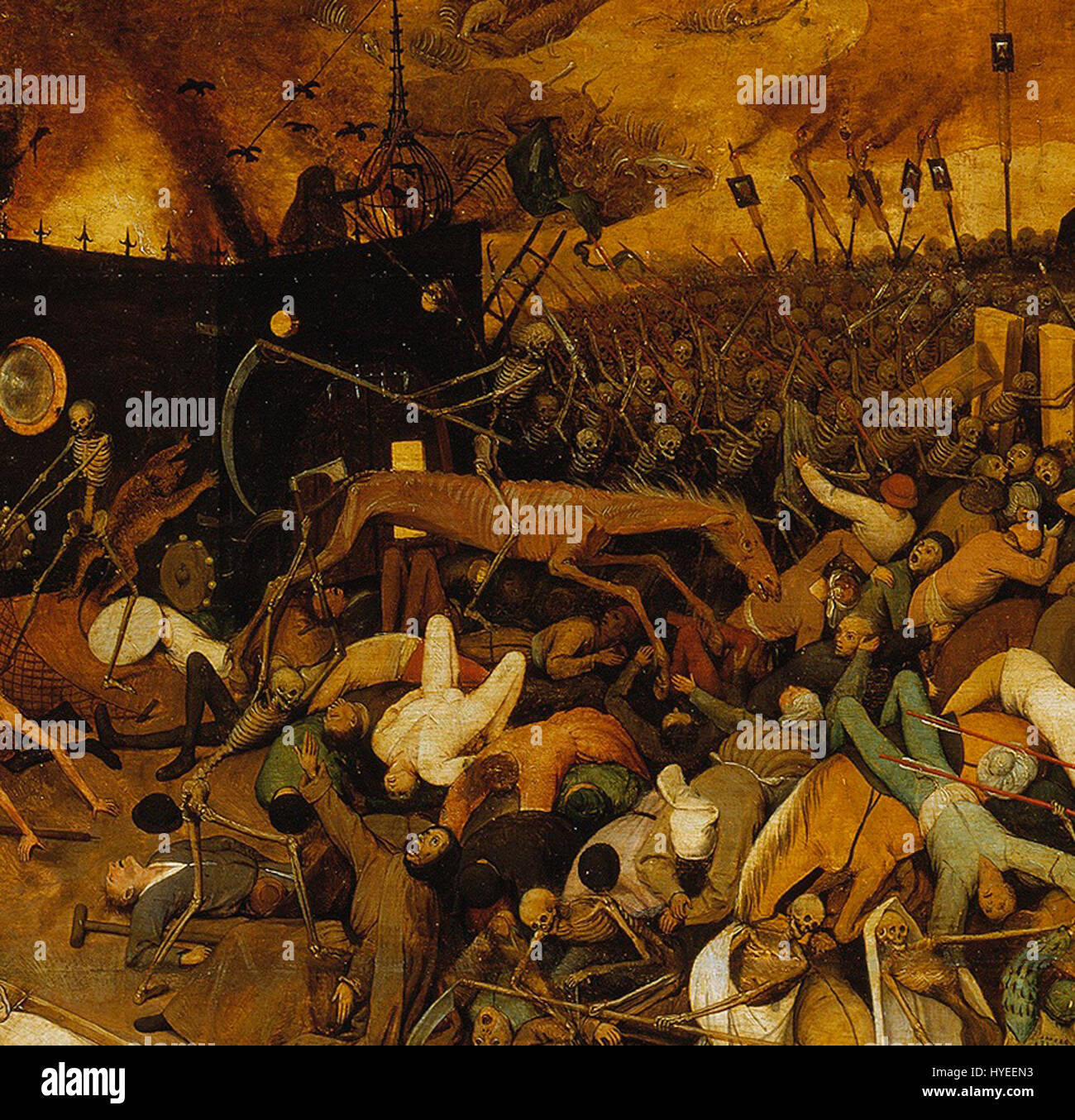 Pieter Bruegel le triomphe de la mort (rognée) cheval Banque D'Images