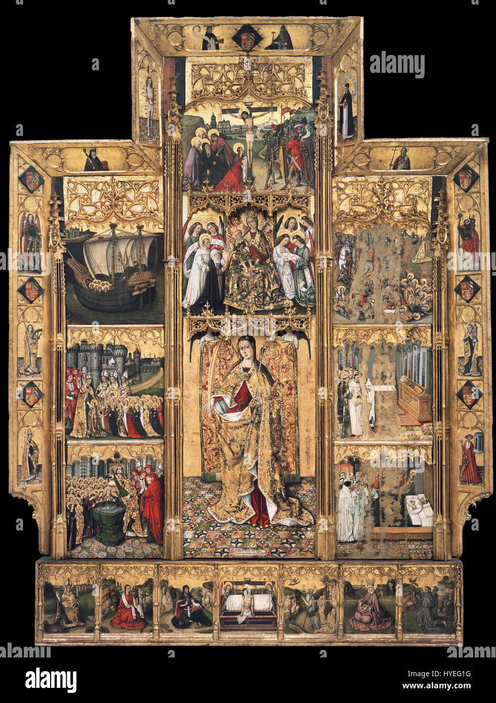 Joan Reixach Retable de Sainte Ursule et les onze mille vierges Google Art Project Banque D'Images