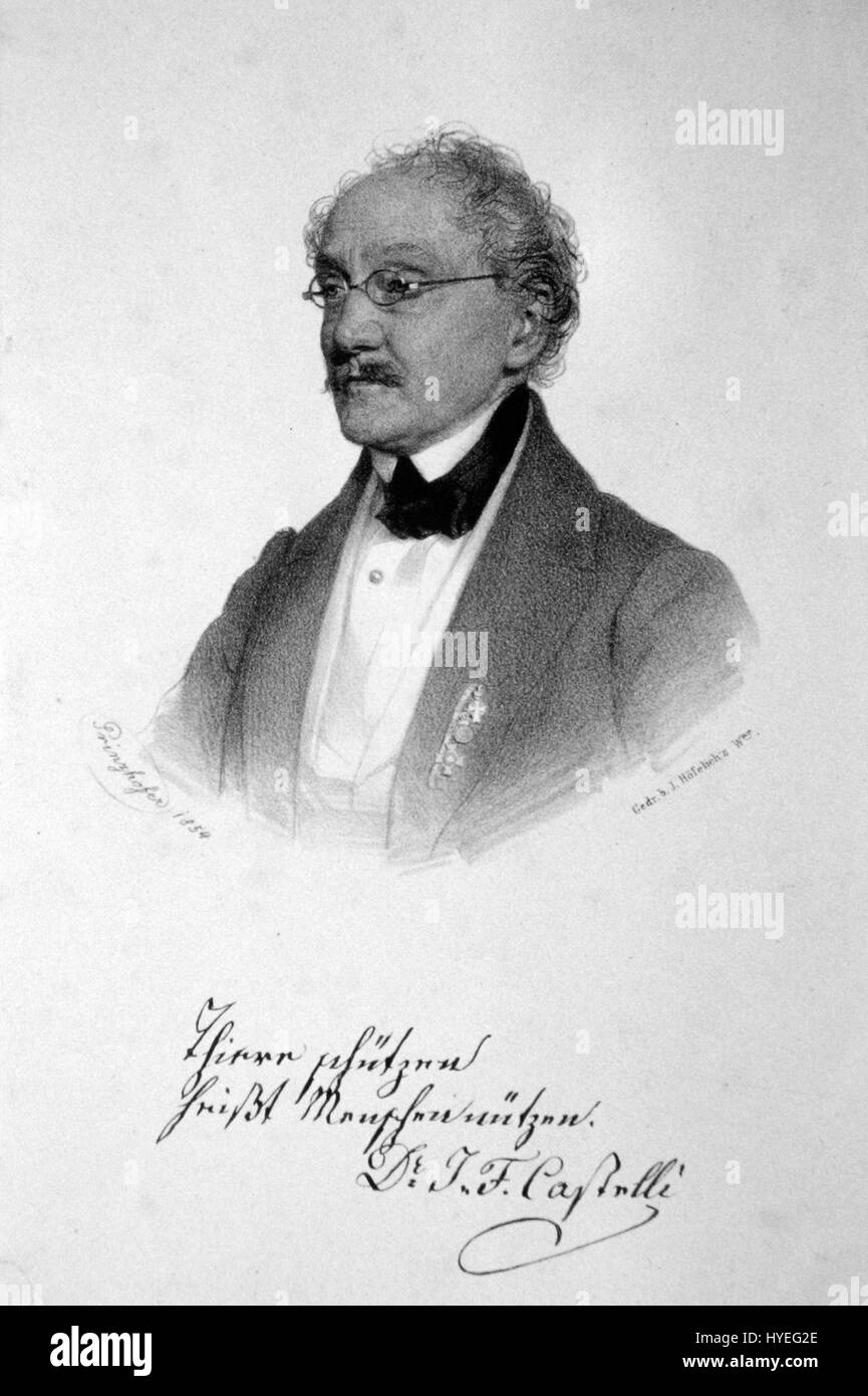 Cette lithographie de Castelli, créée en 1854, présente une scène détaillée et historiquement significative du XIXe siècle. La lithographie reflète les techniques artistiques et les thèmes de l’époque. Banque D'Images
