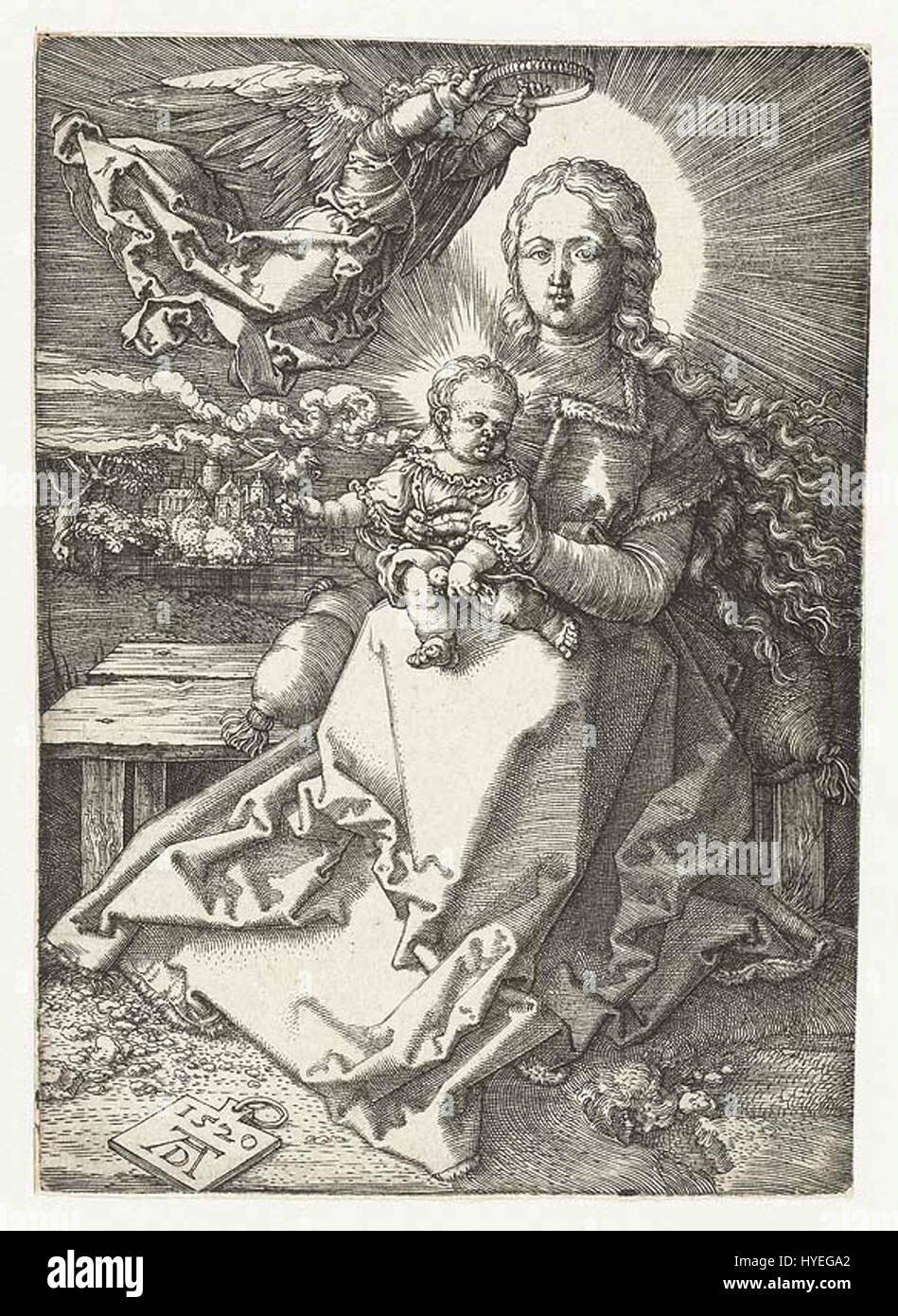 75 Madonna couronnée par un Ange Banque D'Images