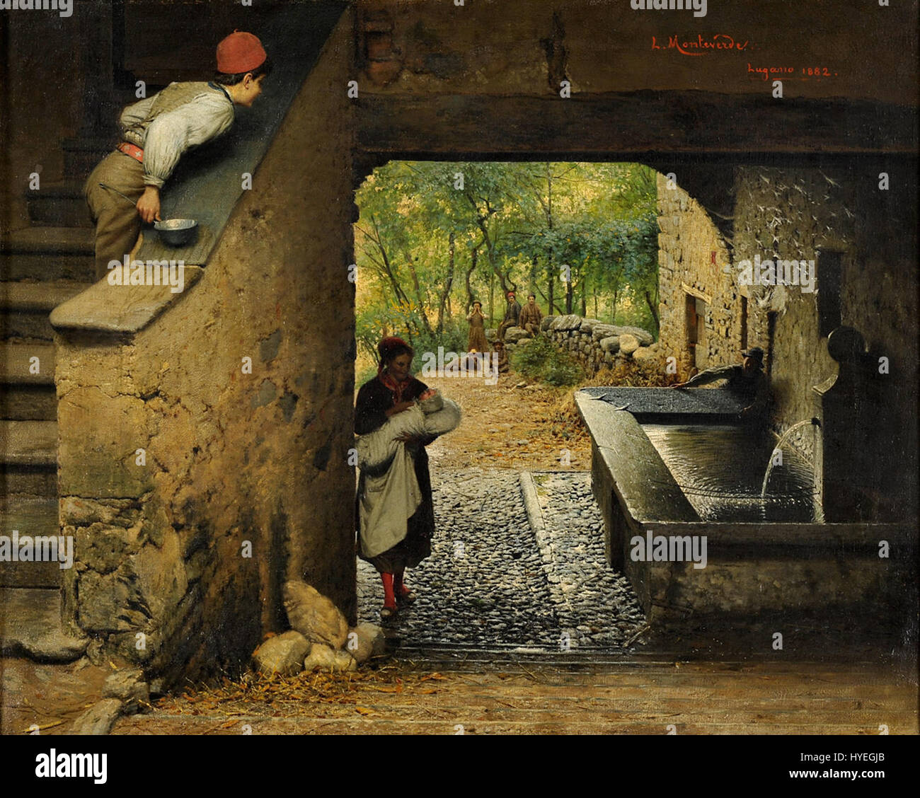 'Il Neonato' de Luigi Monteverde est un exemple frappant de sculpture italienne du XIXe siècle, représentant la forme délicate d'un nouveau-né. L'œuvre met l'accent sur les détails naturalistes et l'innocence de la petite enfance, commune à l'époque romantique Banque D'Images