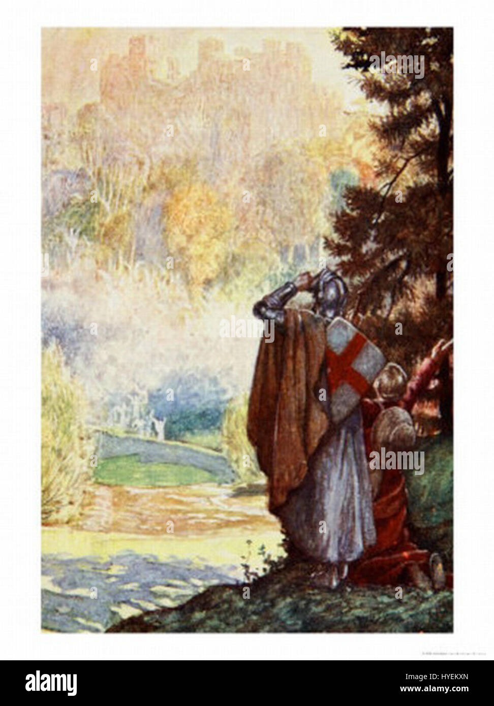 « The Pilgrim's Progress » de Byam Shaw est une illustration détaillée basée sur la célèbre allégorie de John Bunyan. L’œuvre de Shaw visualise des moments clés du récit du XVIIe siècle de Bunyan, qui suit le voyage de Christian de sa ville natale à la ville céleste. Banque D'Images