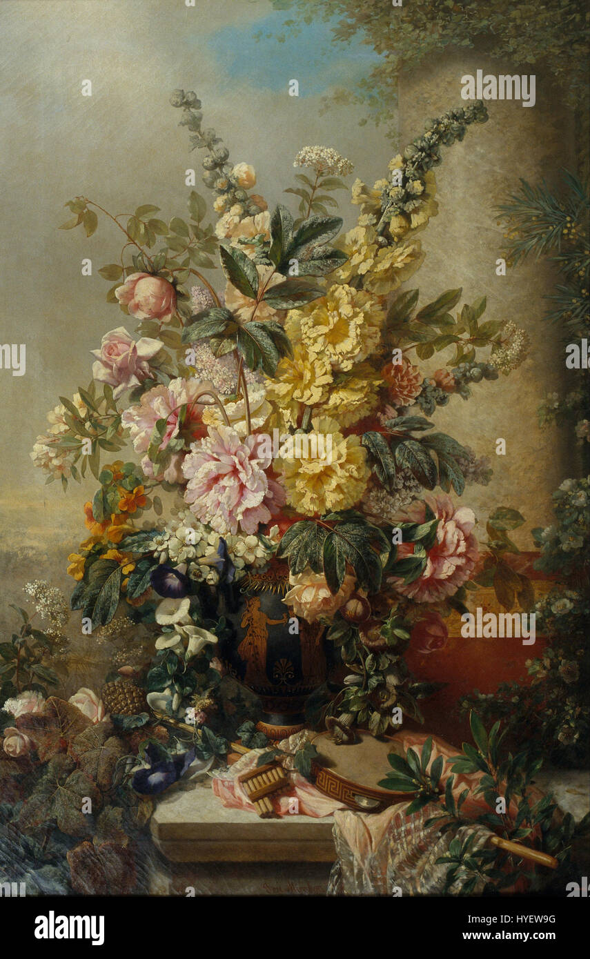 Josep Mirabent grand vase avec fleurs Google Art Project Banque D'Images