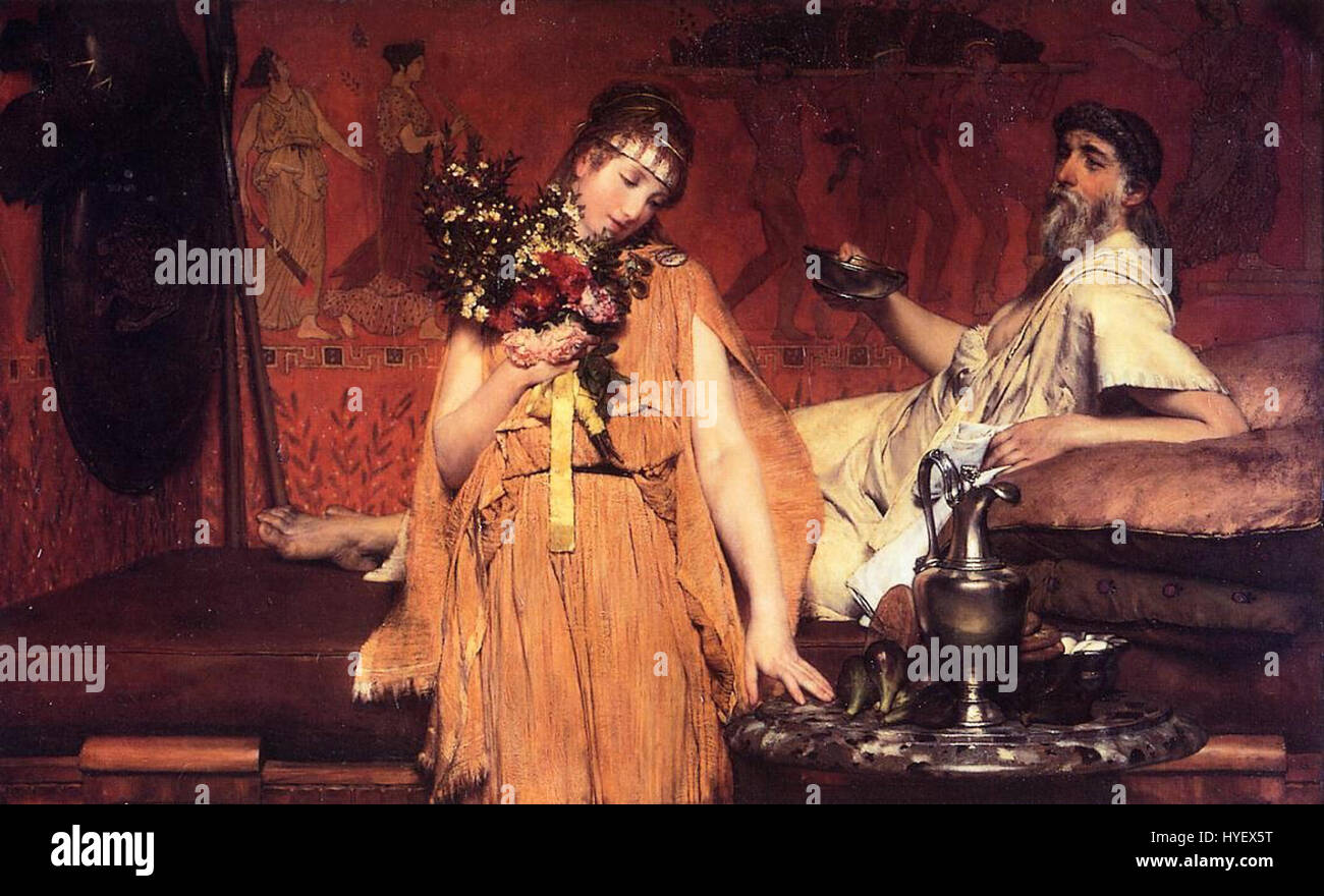 « Between Hope and Fear » de Lawrence Alma Tadema capture une scène émotionnelle reflétant la tension entre optimisme et désespoir. L’atmosphère dramatique de la peinture souligne les contrastes émotionnels centraux à l’expérience humaine. Banque D'Images