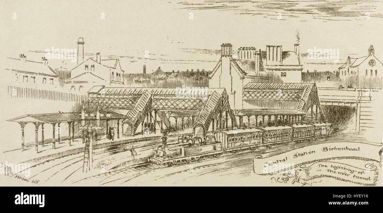 Le tunnel ferroviaire Mersey, reliant Liverpool et Birkenhead, est une importante voie de transport souterrain achevée au XIXe siècle. Il a facilité les déplacements à travers la rivière Mersey. Banque D'Images