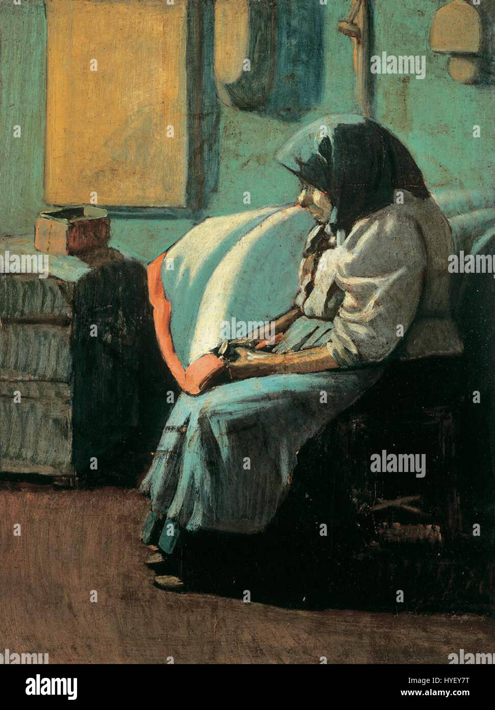 « La mère de l’artiste » de Nagy Balogh est un portrait poignant capturant la profondeur émotionnelle et le lien maternel. Connu pour son pinceau expressif, Balogh crée une représentation profondément personnelle et intime de sa mère. Banque D'Images