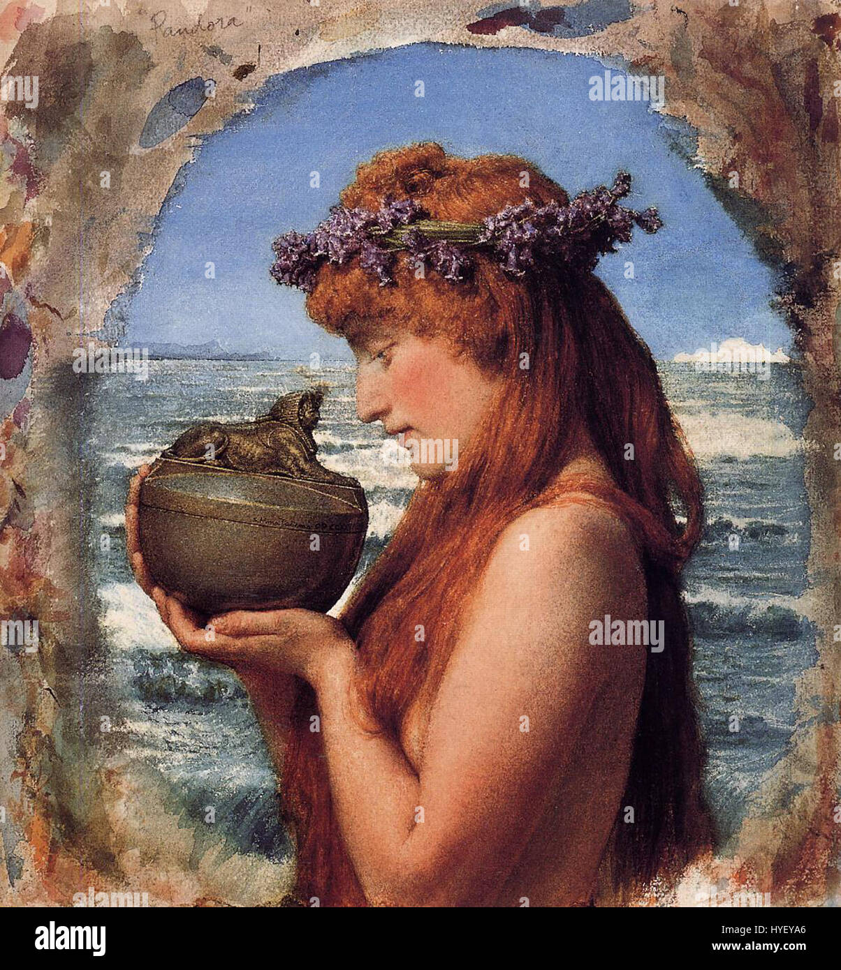 Une peinture de Lawrence Alma Tadema, peut-être intitulée '10', mettant en valeur le style typique des représentations classiques et historiques de l'artiste. Alma Tadema est connu pour ses scènes détaillées et romantiques de l'histoire ancienne. Banque D'Images