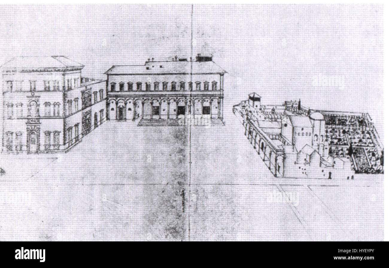 La Piazza Santissima Annunziata, XVIII siècle dimensions copia Banque D'Images La Piazza Santissima Annunziata, XVIII siècle dimensions copia Banque D'Images
