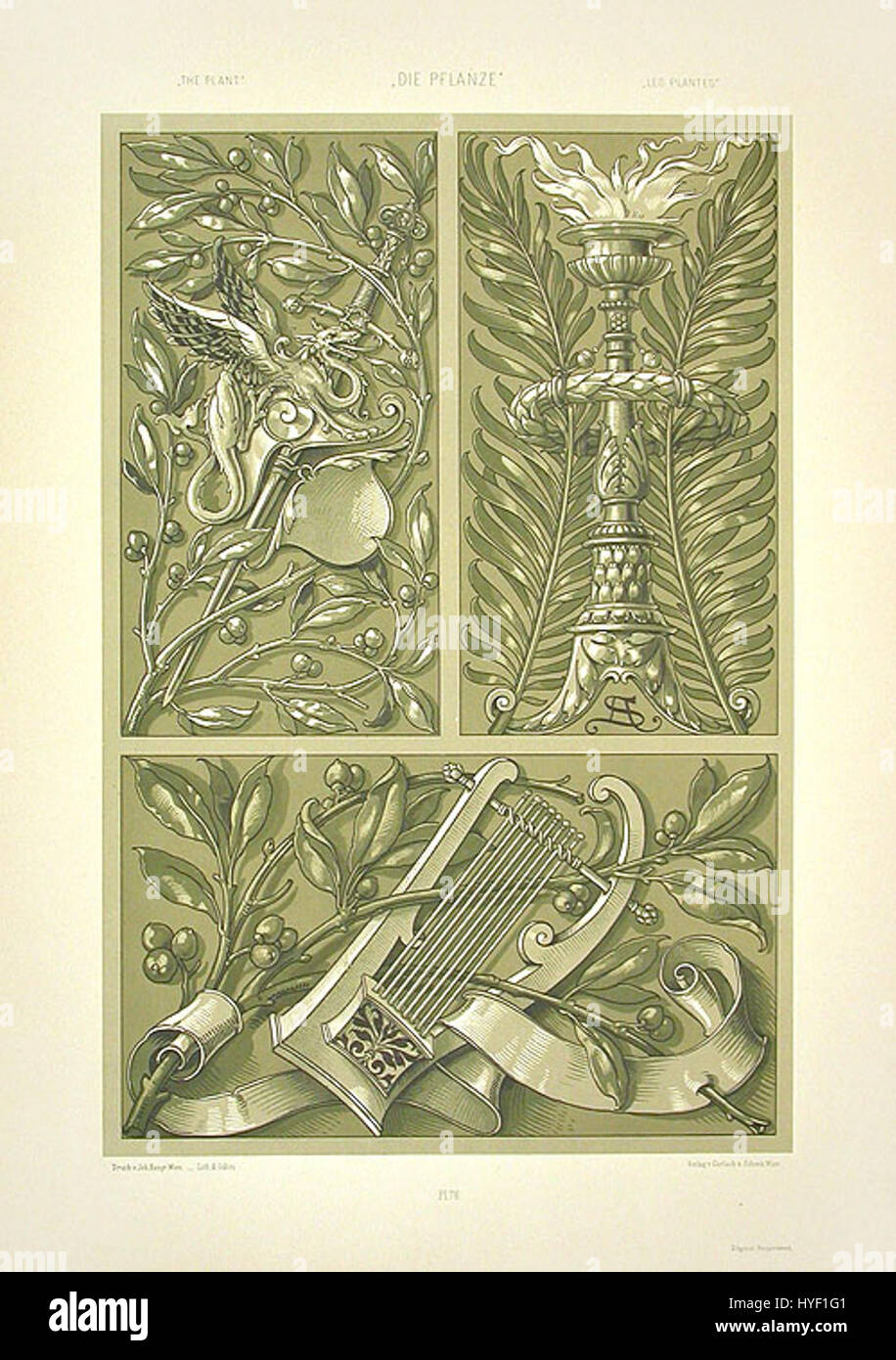 'Lyre' d'Anton Seder est une représentation artistique d'une lyre, un ancien instrument de musique à cordes. L'œuvre souligne le design élégant de l'instrument et son importance historique dans la musique classique et la culture. Banque D'Images