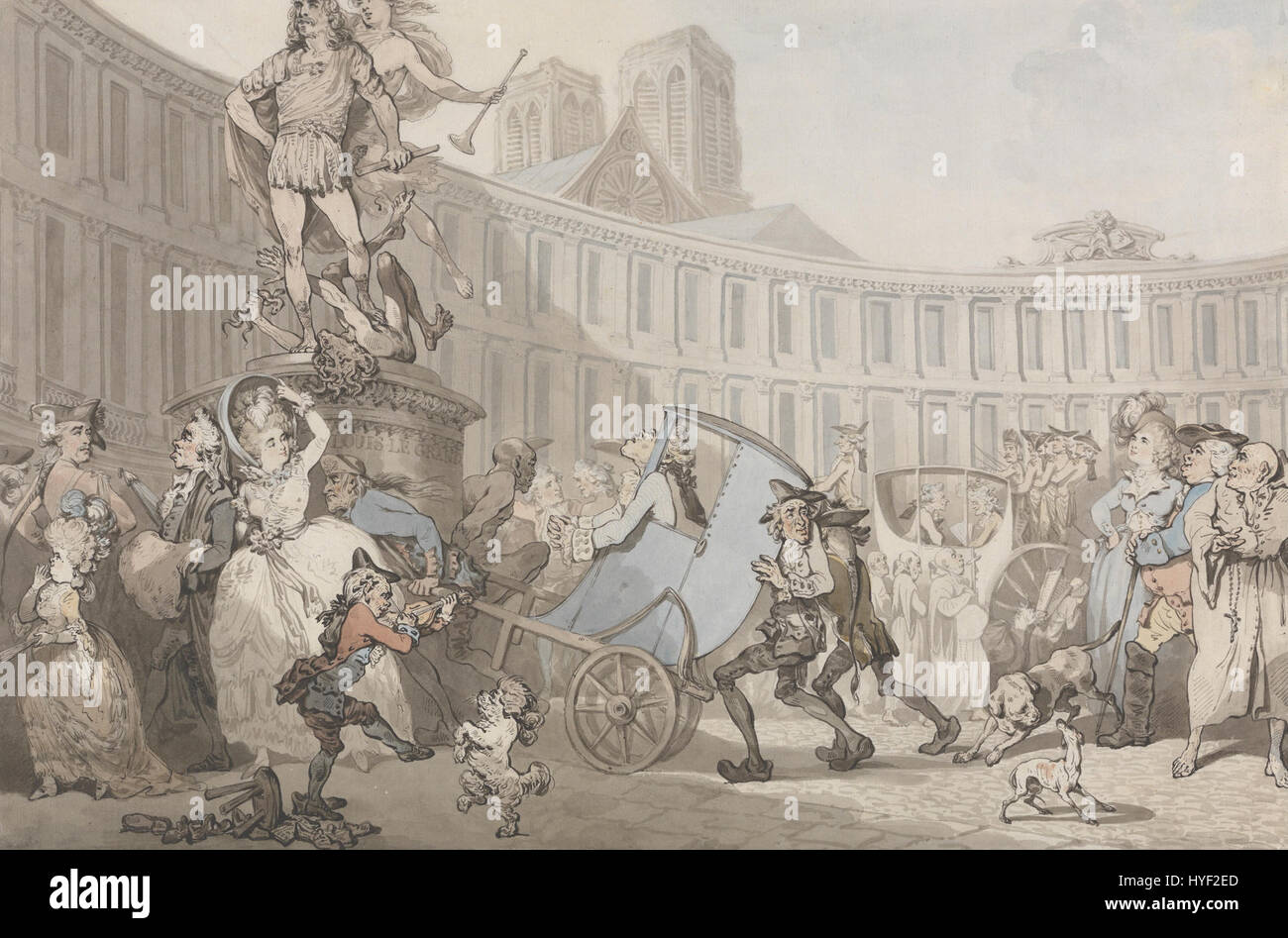 Thomas ROWLANDSON Place des Victoires, Paris Google Art Project Banque D'Images