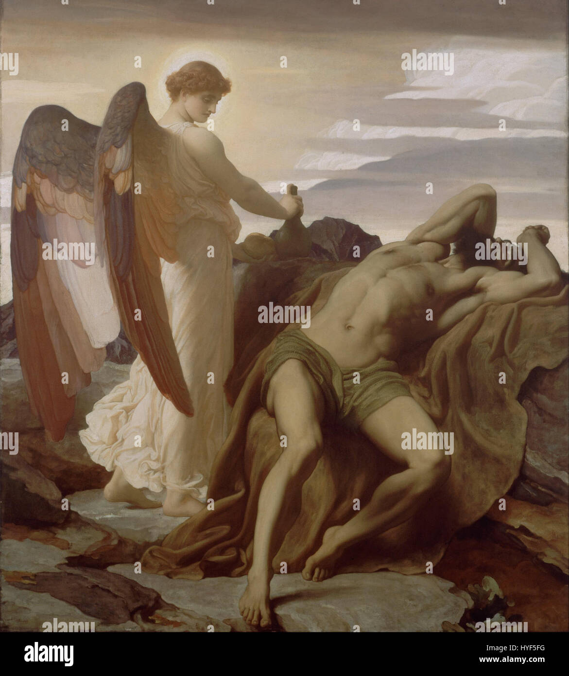Frederic, Lord Leighton Elie dans le désert Google Art Project Banque D'Images