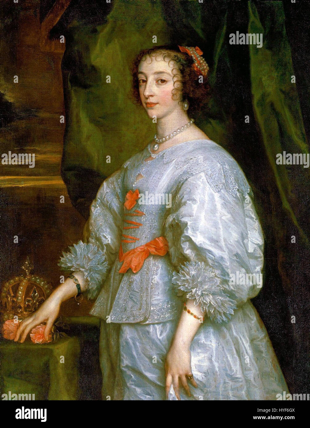 Henriette Marie de France (1609-1669), reine consort d'Angleterre, était connue pour son influence politique pendant la guerre civile anglaise. Elle était l'épouse du roi Charles Ier et une partisane de la cause royaliste. Banque D'Images