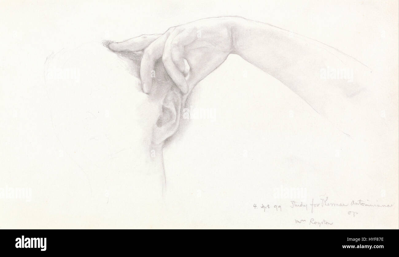 Cette étude de Lawrence Alma Tadema dépeint une scène des thermes romains, probablement inspirée des thermes Antonins de Rome. Le travail de Tadema reflète son approche détaillée de la précision historique et son intérêt pour la représentation de la vie romaine antique. Banque D'Images