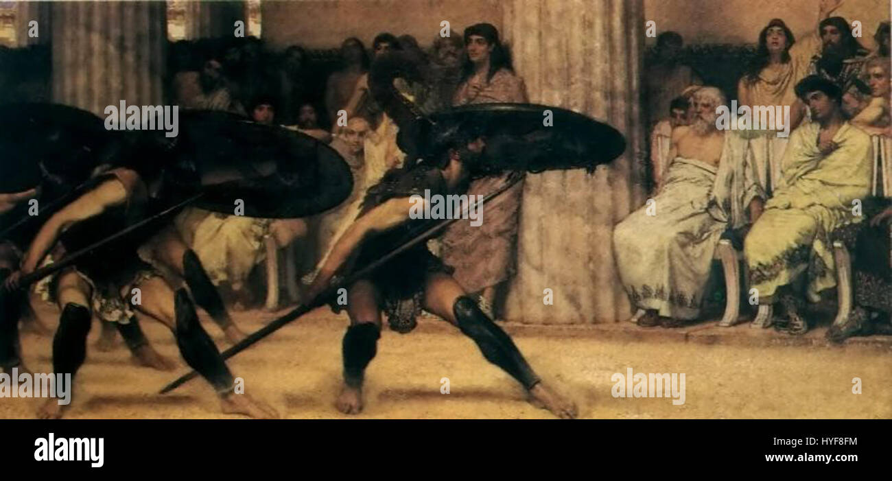 Lawrence Alma-Tadema, un artiste victorien renommé, est célébré pour ses représentations de l'antiquité classique. Cette peinture, qui fait partie de sa carrière prolifique, illustre son habileté à dépeindre la vie romaine antique avec des détails vibrants et des thèmes classiques. Banque D'Images