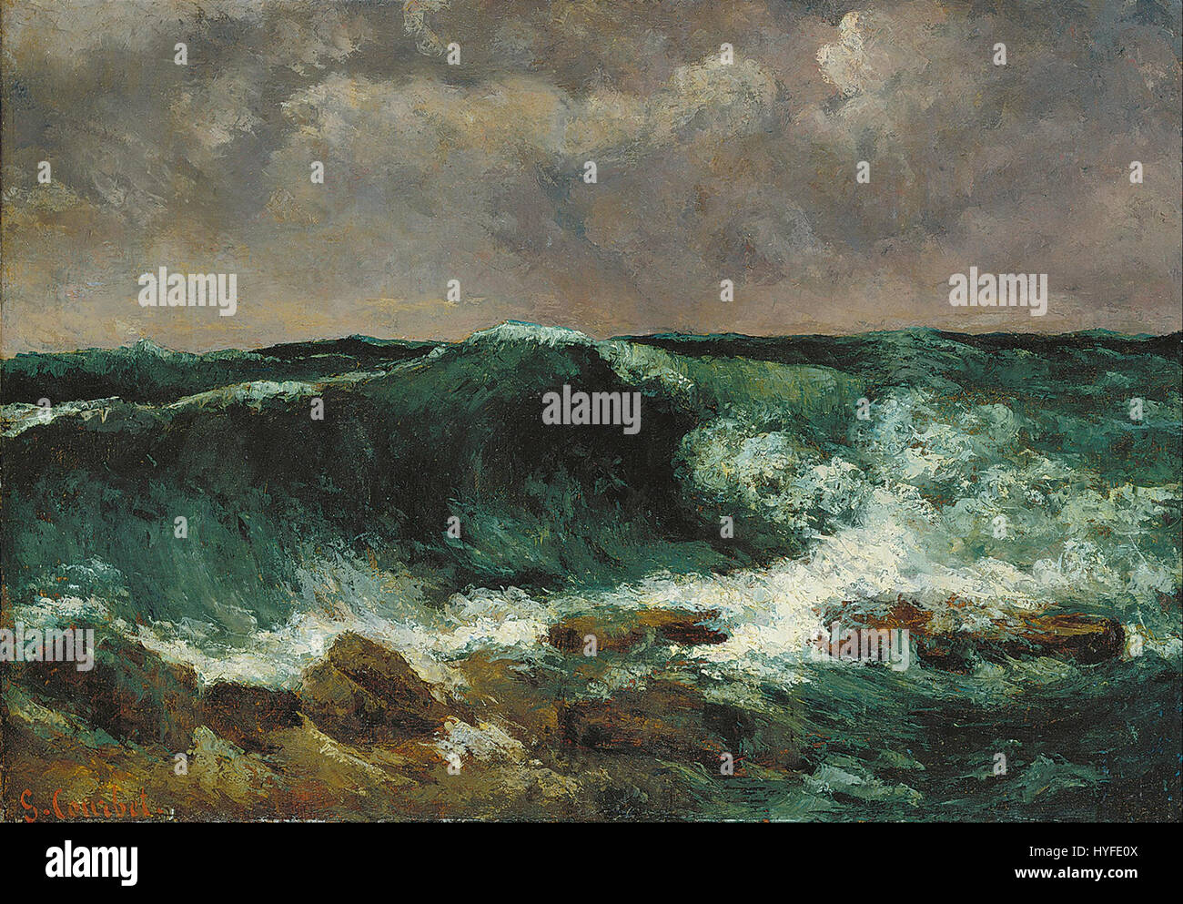 Gustave Courbet la vague Google Art Project ( qjRL1gEaE PDD) Banque D'Images