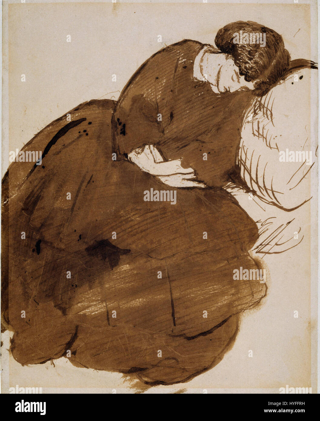 Dante Gabriel Rossetti Portrait de Jane Morris endormi sur un canapé Google Art Project Banque D'Images
