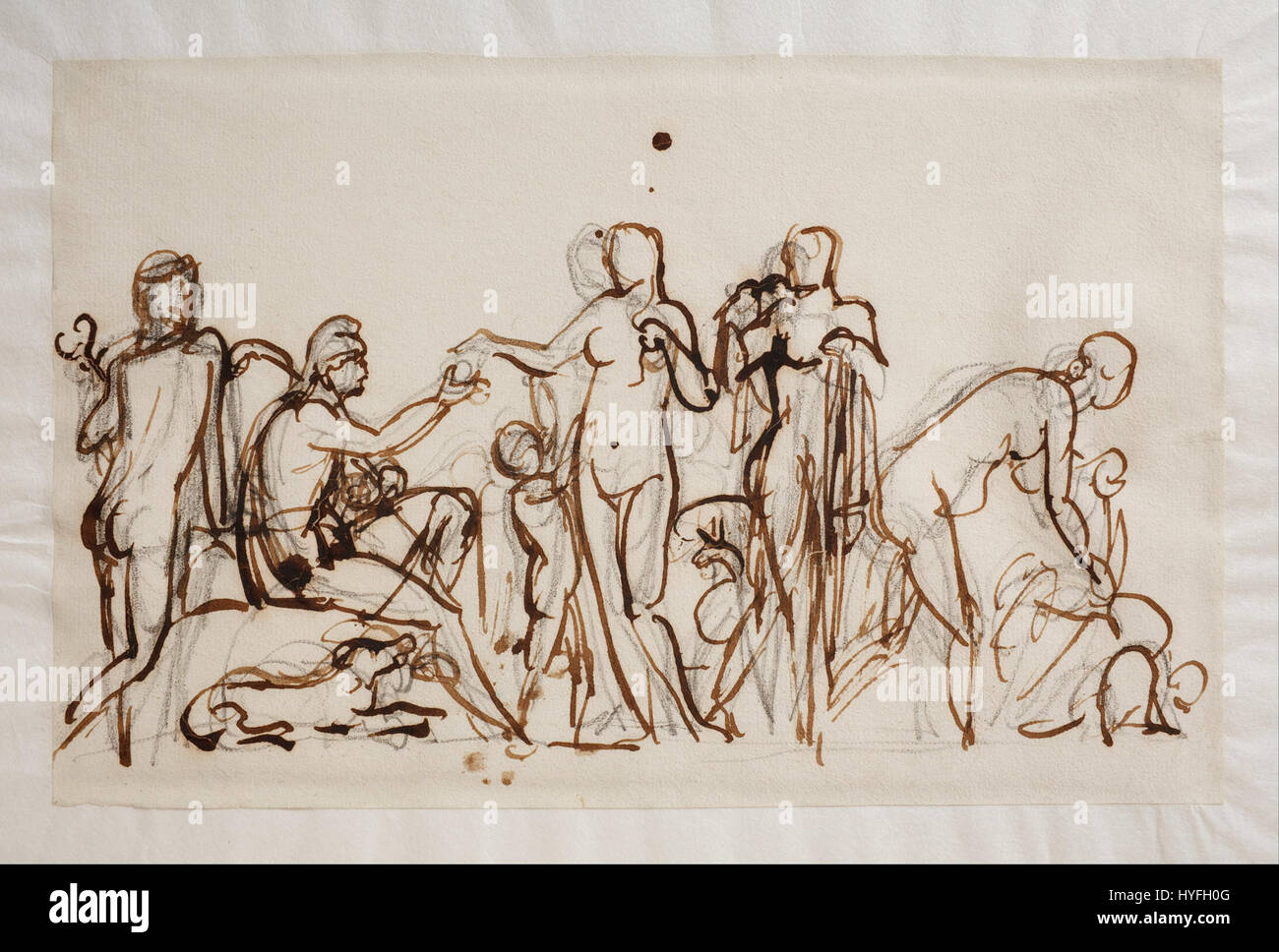 La sculpture de Bertel Thorvaldsen « Paris et les trois déesses » est une représentation classique de la mythologie grecque, représentant le jugement de Paris, un événement mythologique emblématique. Banque D'Images